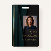 高級グリーン金ゴールドエレガント公証人 バッジ (裏面)