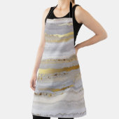 高級グレーの水色と金ゴールド エプロン (インサイチュ)