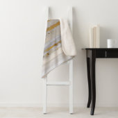 高級グレーの水色と金ゴールド シェルパブランケット (インサイチュ)