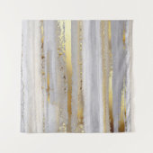 高級グレーの水色と金ゴールド タペストリー (正面(横))