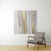 高級グレーの水色と金ゴールド タペストリー (インサイチュ(横))