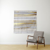 高級グレーの水色と金ゴールド タペストリー (インサイチュ)