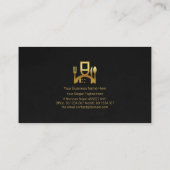 高級グレー金ゴールドグランジ器具ケーター 名刺 (裏面)