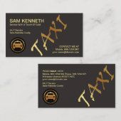 高級グレー金ゴールドタクシー看板タクシー運転手 名刺 (正面/裏面)