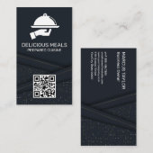 高級ケータリングサービス | 抽象芸術パネル | QRコード 名刺 (正面/裏面)