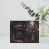 高級ゴシックハロウィンパーティー招待状 | 編集可能 インビテーションポストカード (スタンド正面)