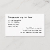 高級ゴルフカート販売及びサービス用名刺 名刺 (裏面)