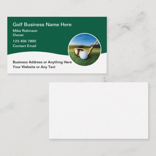 高級ゴルフテーマモダン名刺 名刺 (正面/裏面)