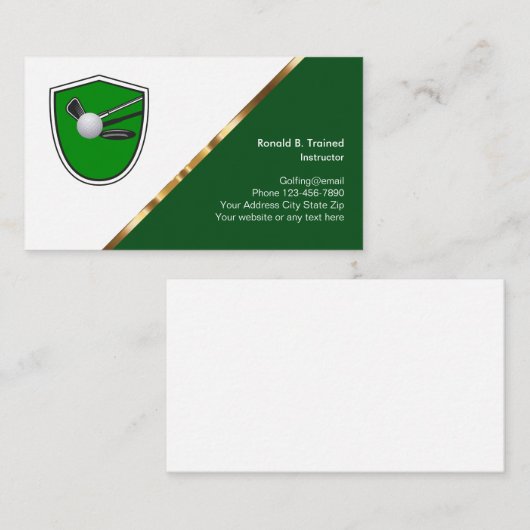 高級ゴルフ練習用名刺デザインテンプレート 名刺 (正面/裏面)