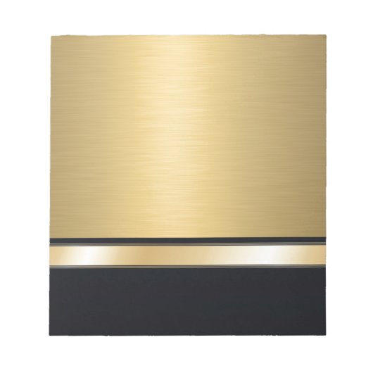 高級ゴールデンブラックパーソナライズされた ノートパッド (正面)