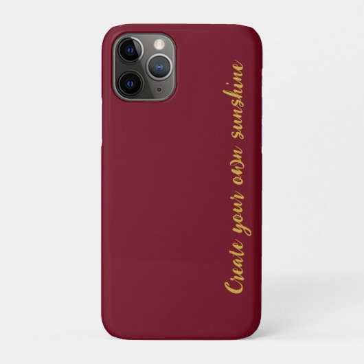 高級ゴールドイニシャルモノグラムバーガンディレッド Case-Mate iPhoneケース (裏)
