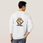 高級ゴールドレターSクラウン ダイヤモンモノグラム Tシャツ (裏面フル)