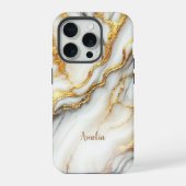 高級ゴールド大理石 パーソナライズ iPhone ケース (裏面)