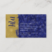 高級サファはっきりしたイア金ゴールドブラシモノグラム 名刺 (裏面)