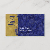 高級サファはっきりしたイア金ゴールドブラシモノグラム 名刺 (正面)