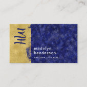 高級サファイア金ゴールドブラシQRコードソーシャルメディア 名刺 (正面)