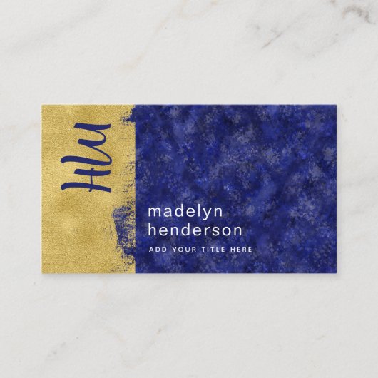 高級サファイア金ゴールドブラシQRコードソーシャルメディア 名刺 (正面)