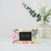 高級サロンエレガントグリッターバラフローラスタイリスト 名刺 (スタンド正面)