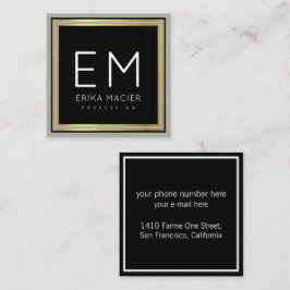 高級シックなブラックスクエアプロ スクエア名刺