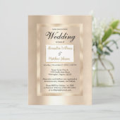 高級シックなホワイトシャンパン金ゴールドグラマー結婚ズ 招待状 (スタンド正面)