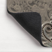 高級シックダマスクかわいらしペイズリーフローラルパターン マウスパッド (コーナー)