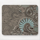 高級シックダマスクかわいらしペイズリーフローラルパターン マウスパッド (正面)