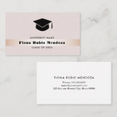高級シックバラ金ゴールド卒業キャップ名挿入 名刺 (正面/裏面)