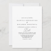 高級シックミニマリストスペインの結婚式招待状 招待状 (正面)