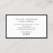 高級シックモダン白黒スクリプトシグネチャー 名刺 (裏面)