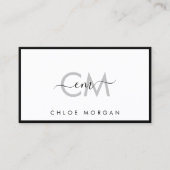 高級シックモダン白黒スクリプトシグネチャー 名刺 (正面)