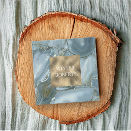 高級シック金ゴールドグリッターマーブル名刺 スクエア名刺