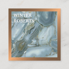 高級シック金ゴールドグリッターマーブル名刺 スクエア名刺