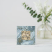 高級シック金ゴールドグリッターマーブル名刺 スクエア名刺 (スタンド正面)