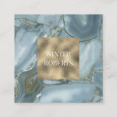 高級シック金ゴールドグリッターマーブル名刺 スクエア名刺 (正面)