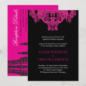 高級シャンデリア結婚式招待状 招待状 (正面/裏面)