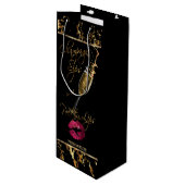 高級シャンパンシップかわいらし&リップ ワインギフトバッグ (正面アングル)