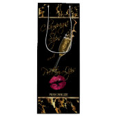 高級シャンパンシップかわいらし&リップ ワインギフトバッグ (正面)