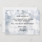 高級シルバーグリッターは私の花嫁になる 招待状 (裏面)