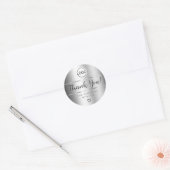 高級シルバーグレイグラデーションカラーグラデーションありがとう ラウンドシール (封筒)