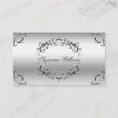 高級シルバーデコ華美ール豪華で贅沢 名刺 (正面)
