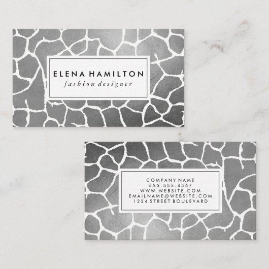 高級シルバーパターン 名刺 (正面/裏面)