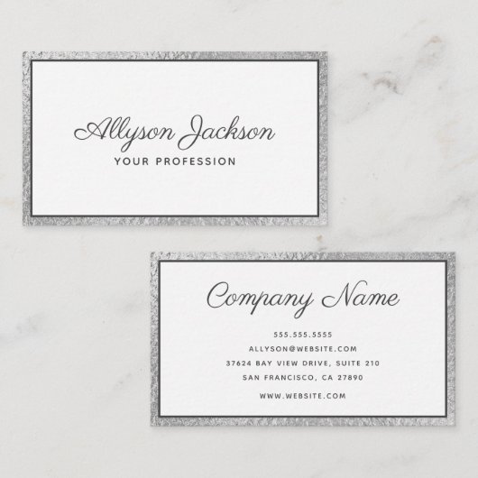 高級シルバーフォイルスクリプト 名刺 (正面/裏面)