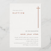 高級シンプルタイポグラフィエレガントバプテスマ 箔招待状 (正面)