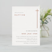 高級シンプルタイポグラフィエレガントバプテスマ 箔招待状 (立ち正面)