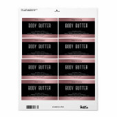 高級シンプルタイポグラフィブモダンラックピンク ラベル (フルシート)