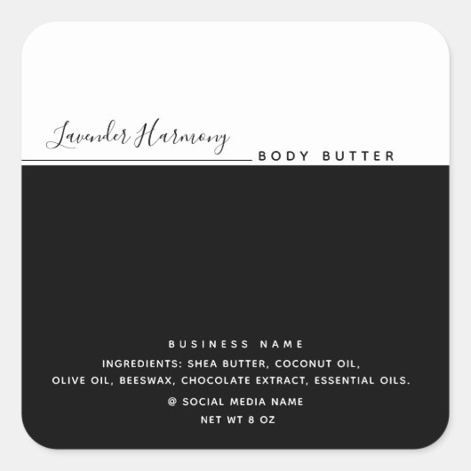 高級シンプルタイポグラフィブモダンラック スクエアシール (正面)