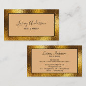 高級シンプルトレンディーフェイク金ゴールド箔テクスチャ 名刺 (正面/裏面)