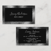 高級シンプルトレンディーフェイク金属銀箔 名刺 (正面/裏面)