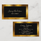 高級シンプルトレンディー金フェイク属金ゴールド箔 名刺 (正面/裏面)