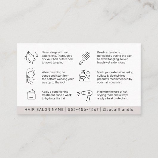 高級シンプルヘアの気に後の拡張気に管 名刺 (裏面)